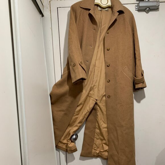 VINTAGE JAEGER WOOL & CAMELHAIR TRENCH COATS SIZE S - Picture 8 of 13